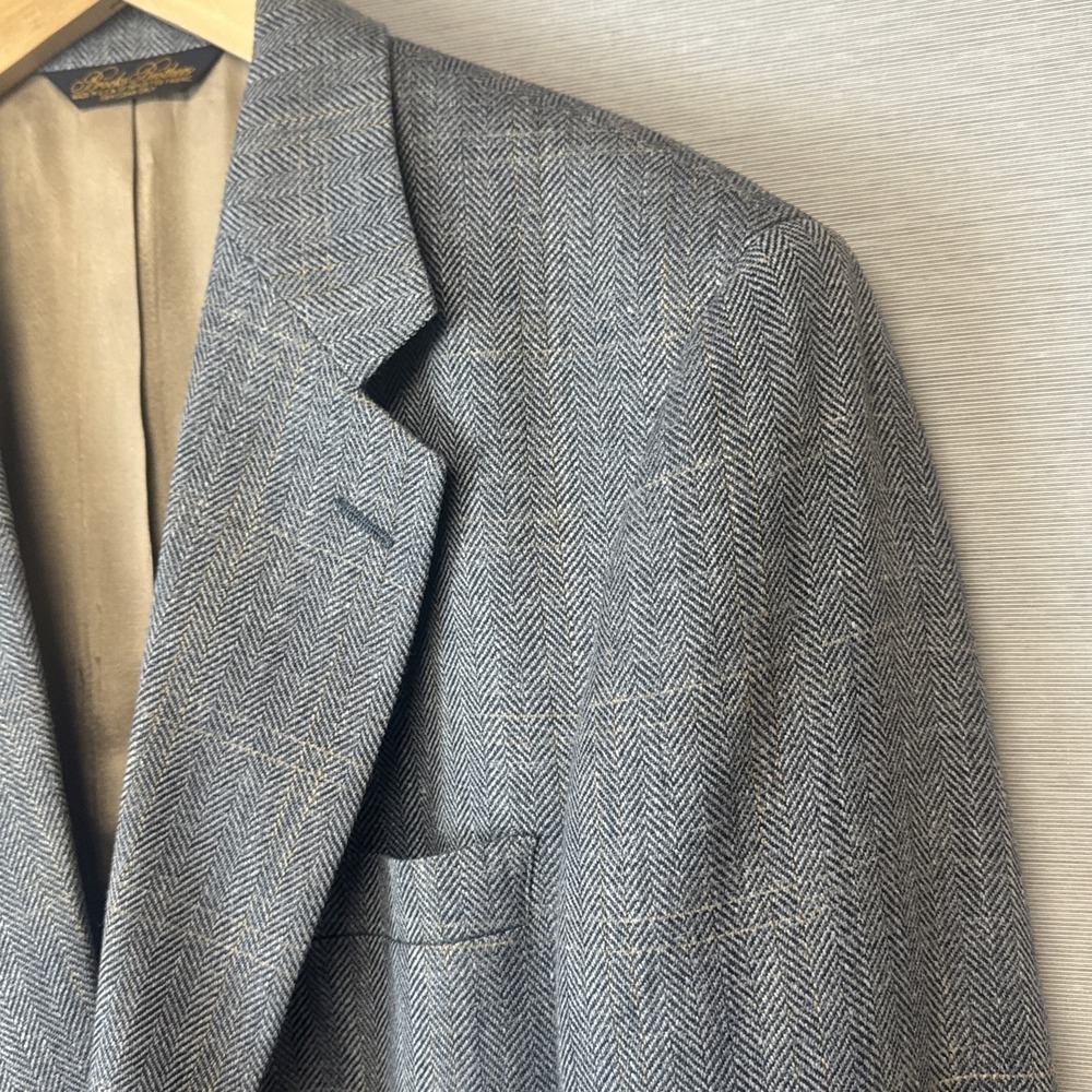 Brooks Brothers Blue Windowpane Sport Coat Jacket 41 Long (Factory Second) - Picture 7 of 15